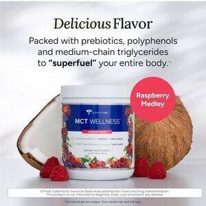 2 Pack Fat Burning Gundry MD MCT Wellness Raspberry Medley Supplement